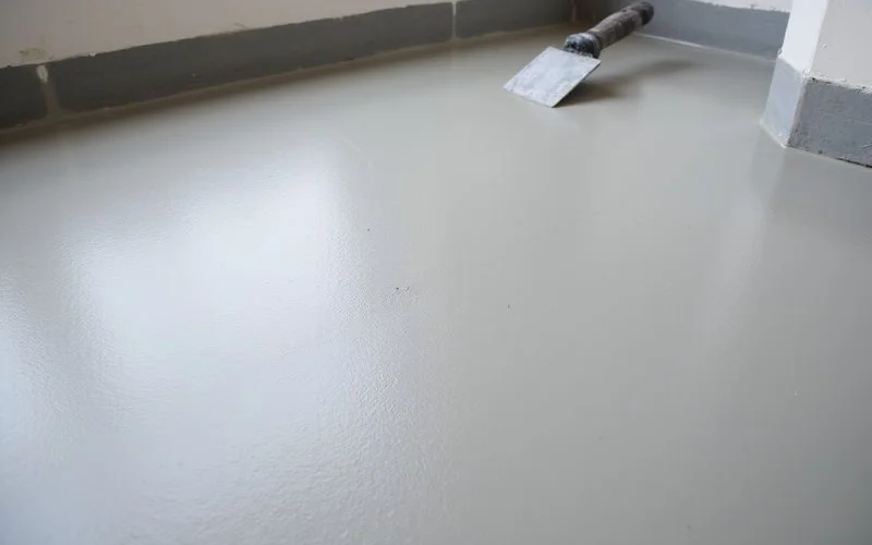 Smooth finished microtopping ready for stain, close-up
