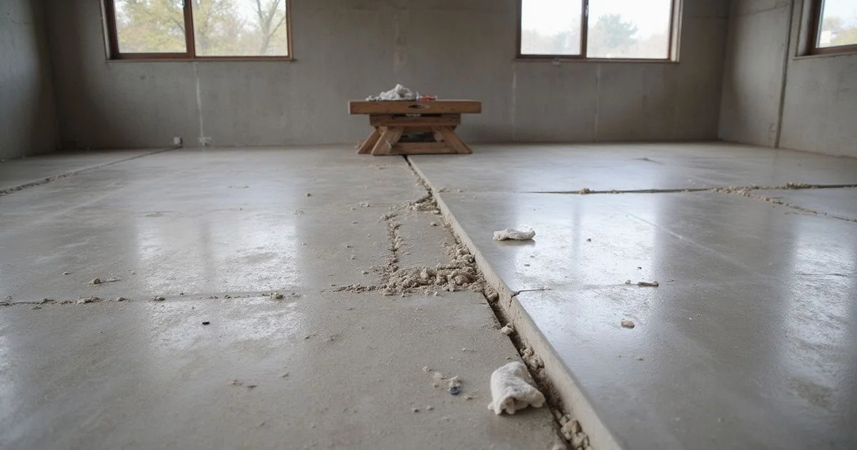 Comparison of a mechanically polished floor beside a grind-and-seal floor