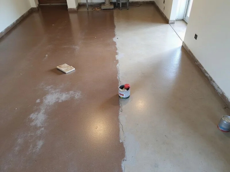 Half-restored floor showing worn and renewed finish side by side