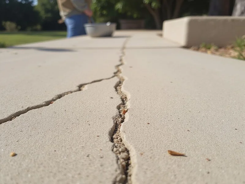 Knockdown-textured overlay on an exterior surface