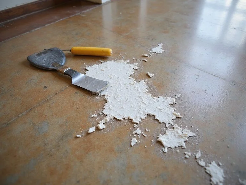 Peeling and flaking sealer showing delamination