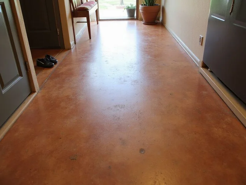 Stained microtopping surface in a warm earth tone