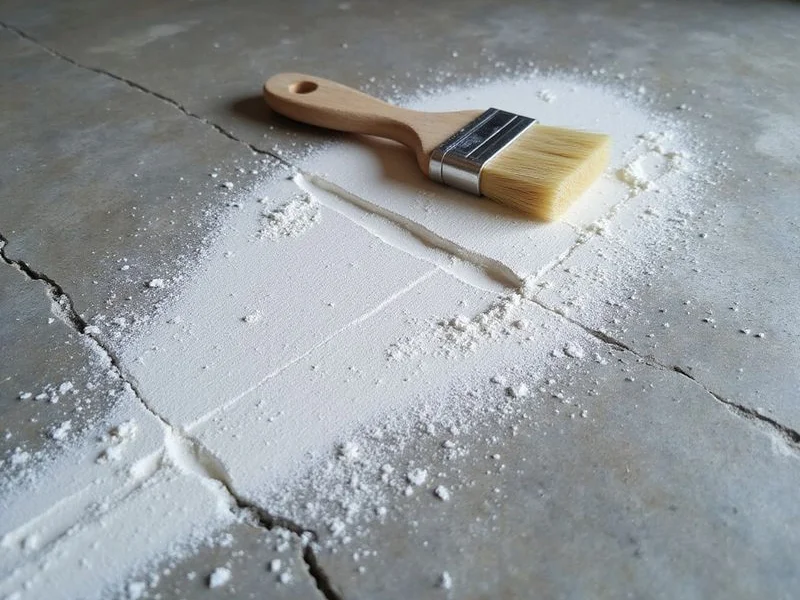 White efflorescence residue indicating moisture movement